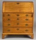 Chippendale Tiger Maple and Wavy Birch Slantlid Desk