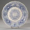 Blue and White Transfer Decorated Staffordshire AntiSlavery Plate