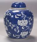 Blue and White Chinese Export Porcelain Jar with Cover