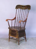 New England paint decorated commode chair