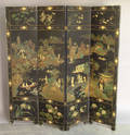 Oriental four part folding screen