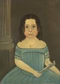 Attributed to Sturtevant J Hamblin ac 18371856 Portrait of a Girl in Blue