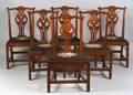 Set of Five Chippendale Mahogany Side Chairs and Another Similar Chair