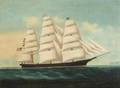 Chinese Export School 19th Century Portrait of the American Clipper Ship The Charles B Kenney of New York