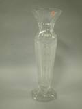 Tall Colorless Cut Glass Vase