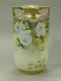 Large Nippon Handpainted Floral and Gilt Decorated Porcelain Vase
