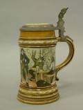 Mettlach Incised Stoneware Stein