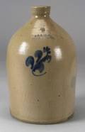 Cobalt Blue Floral Decorated Salt Glazed TwoGallon Stoneware Jug