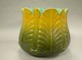 Large Ault Majolica Glazed Leafform Ceramic Jardiniere