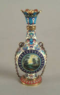 Russian silver gilt and enamel perfume ca 1900
