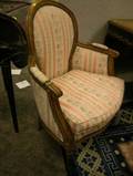 Louis XVI Style Upholstered Walnut Armchair