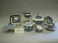 Thirtyfive Canton and Chinese Blue and White Porcelain Cups Saucers Small Dishes Teapots and a Creamer
