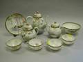 Thirtyfour Piece Japanese Handpainted Floral and Bird Decorated Porcelain Tea Service
