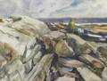 Betty Lou Schlemm American b 1934 On the RocksA North Shore View
