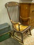 Grain Painted and Stencil Decorated Boston Armrocker