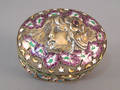 Russian art nouveau silver enamel round box ca 1900