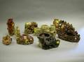 Nine Asian Carved Soapstone Figures and Ornaments