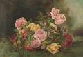 American School 19th Century Still Life with Roses