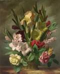 John E Nicholls British ac 19221955 Iris and Gladiola