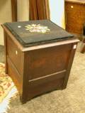 Late Victorian Needlepoint Upholstered Oak Commode Stool