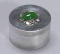 Rare Potter Studio Sterling Silver Stamp Box with Green Chrysoprase