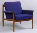 Modern Teak and Upholstered Chair