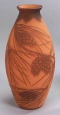 Richard Orange Cameo Glass Vase