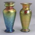 Two Lundberg Decorated Glass Vases