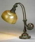 Tiffany Favrile Glass and Bronze Counter Balance Table Lamp