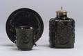 Two Staffordshire Black Glazed Items