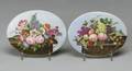 Pair of Porcelain Handpainted Still Life Plaques