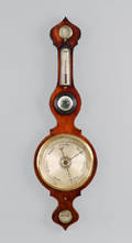 English mahogany banjo barometer 19th c