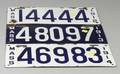 Three Massachusetts Enameled License Plates
