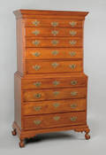 Massachusetts Chippendale cherry chest on chest ca 1770