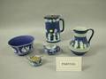 Seven Wedgwood Dark Blue Jasperware Items