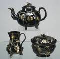 Staffordshire Three Piece Black Glazed Tea Set