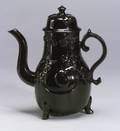 Staffordshire Black Glazed Coffee Pot and Cover