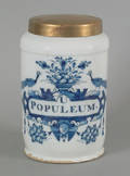 Delft blue and white drug jar ca 1730