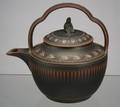 Wedgwood Encaustic Decorated Black Basalt Rum Kettle and Cover