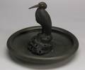 Wedgwood Black Basalt Model of an Egret with Bowl