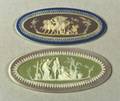 Two Wedgwood Three Color Jasper Dip Polished Edge Medallions
