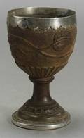 English Silver Mounted Treenware Cup