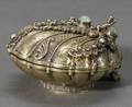 European Silvergilt Hardstone and Pearlset Rococo Revival Trinket Box