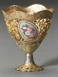 Fine French Enamel and Gilt Egg Cup