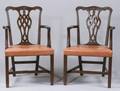 Set of Four Chippendalestyle Carved Mahogany Dining Chairs