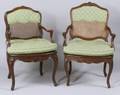 Two Similar Louis XV Beechwood Fauteuils a la Reine