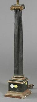 Empirestyle Ebonized and Giltwood Columnar Lampbase