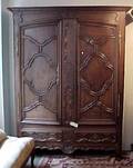 Rococostyle Oak Two Door Armoire