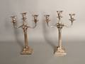 Pair of Elkington  Co silver plated candelabra