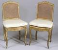 Pair Louis XV Gilded Beechwood Side Chairs